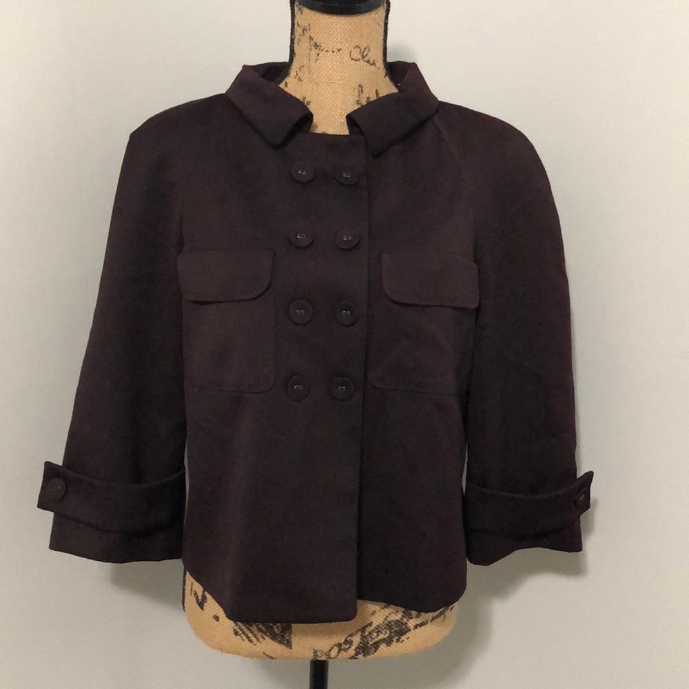 {Anne Klein} Purple Snap Button Blazer